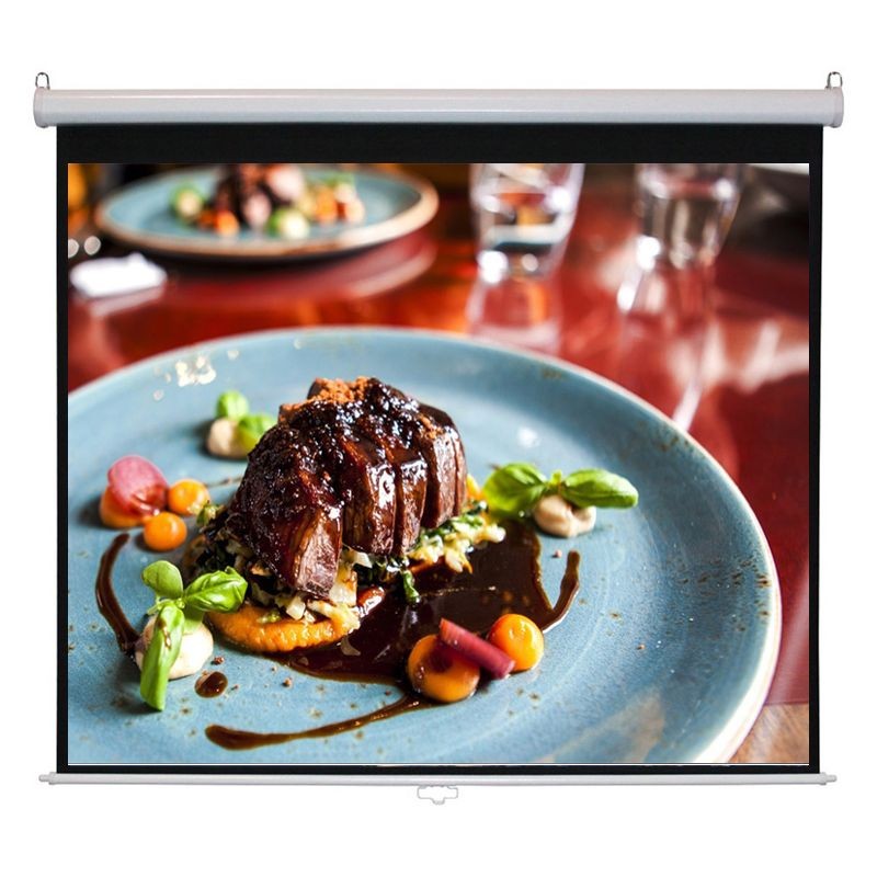 Ecran pentru proiectie 100 inch, format 16:9, portabil, sistem prindere, alb mat, RESIGILAT - imagine 14