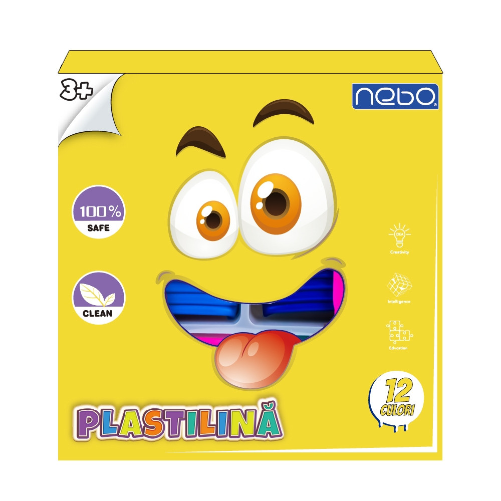 Plastilina, set 12 culori intense, 240 grame, instrument pentru decupaj, 16.5x1.7x18.2 cm - imagine 5