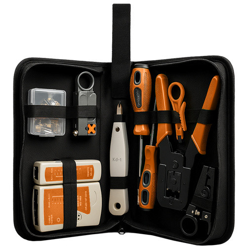Kit tester cabluri, format XXL, trusa instrumente de retea, surubelnite, husa cu fermoar - imagine 10