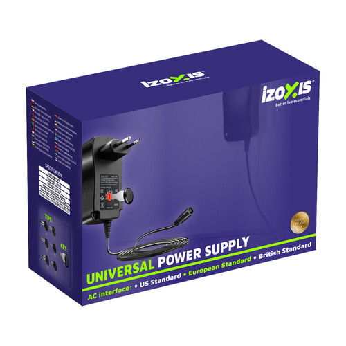 Incarcator universal reglabil 3-12V, USB, 30W, 6 varfuri interschimbabile, iesire 2000 mA, interfata CA, cablu 150 cm, negru - imagine 7