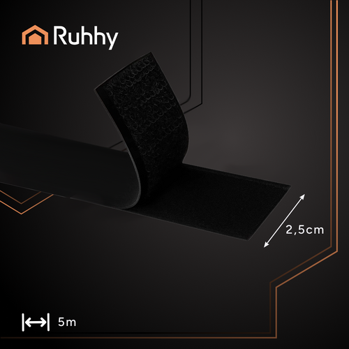 Banda autoadeziva cu velcro, universala, 2.5 x 500 cm, nailon, poliester - imagine 17