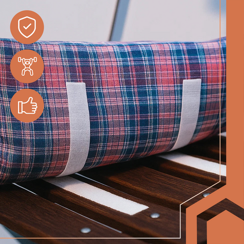 Banda autoadeziva cu scai, universala, latime 2.5 cm, lungime 500 cm, poliester, alb - imagine 14