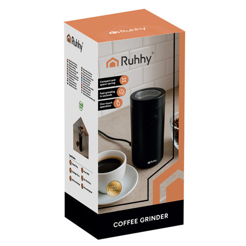 Rasnita electrica de cafea, 2 lame, capac transparent, 150W, cablu alimentare 75 cm, negru - imagine 18