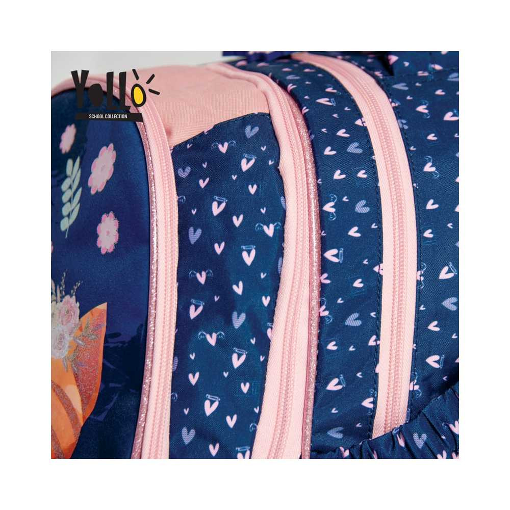 Ghiozdan imprimeu pisicuta, 38 cm, bretele ajustabile, 3 compartimente, buzunare laterale, spate anatomic - imagine 4