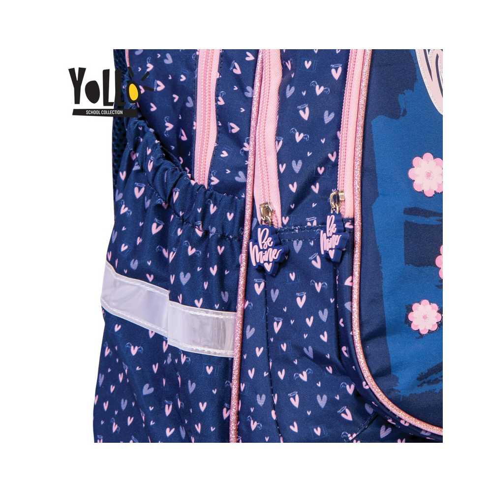 Ghiozdan imprimeu pisicuta, 38 cm, bretele ajustabile, 3 compartimente, buzunare laterale, spate anatomic - imagine 6