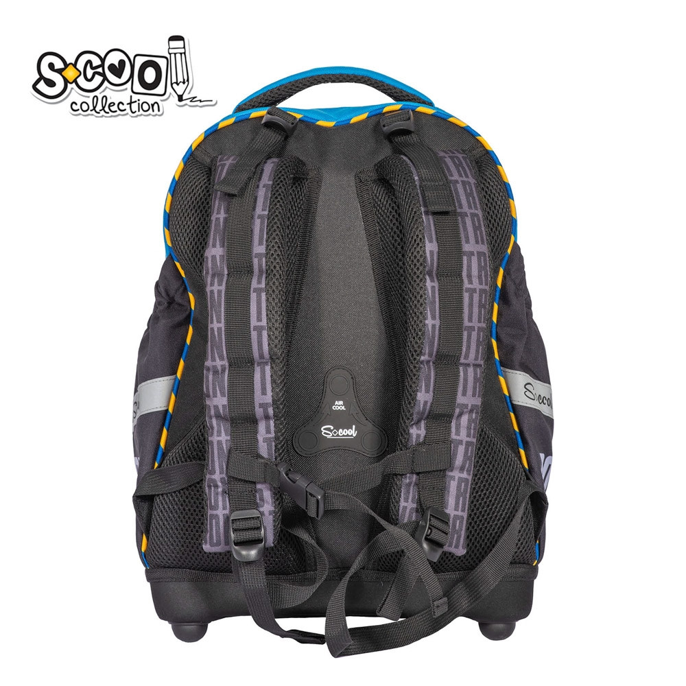 Ghiozdan baieti, POWER, buzunar frontal, compartiment spatios, spate buretat, PVC, poliester, 39 cm - imagine 4