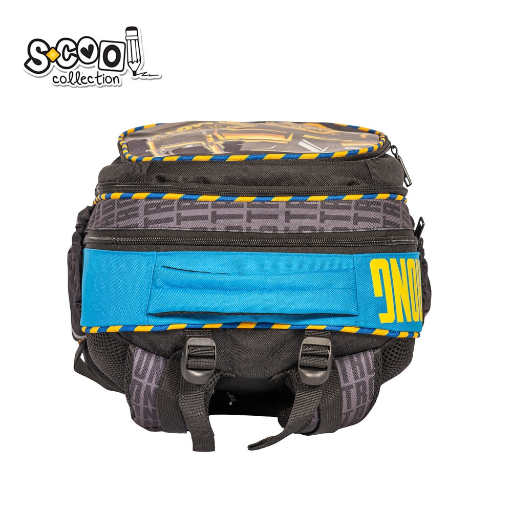 Ghiozdan baieti, POWER, buzunar frontal, compartiment spatios, spate buretat, PVC, poliester, 39 cm - imagine 5