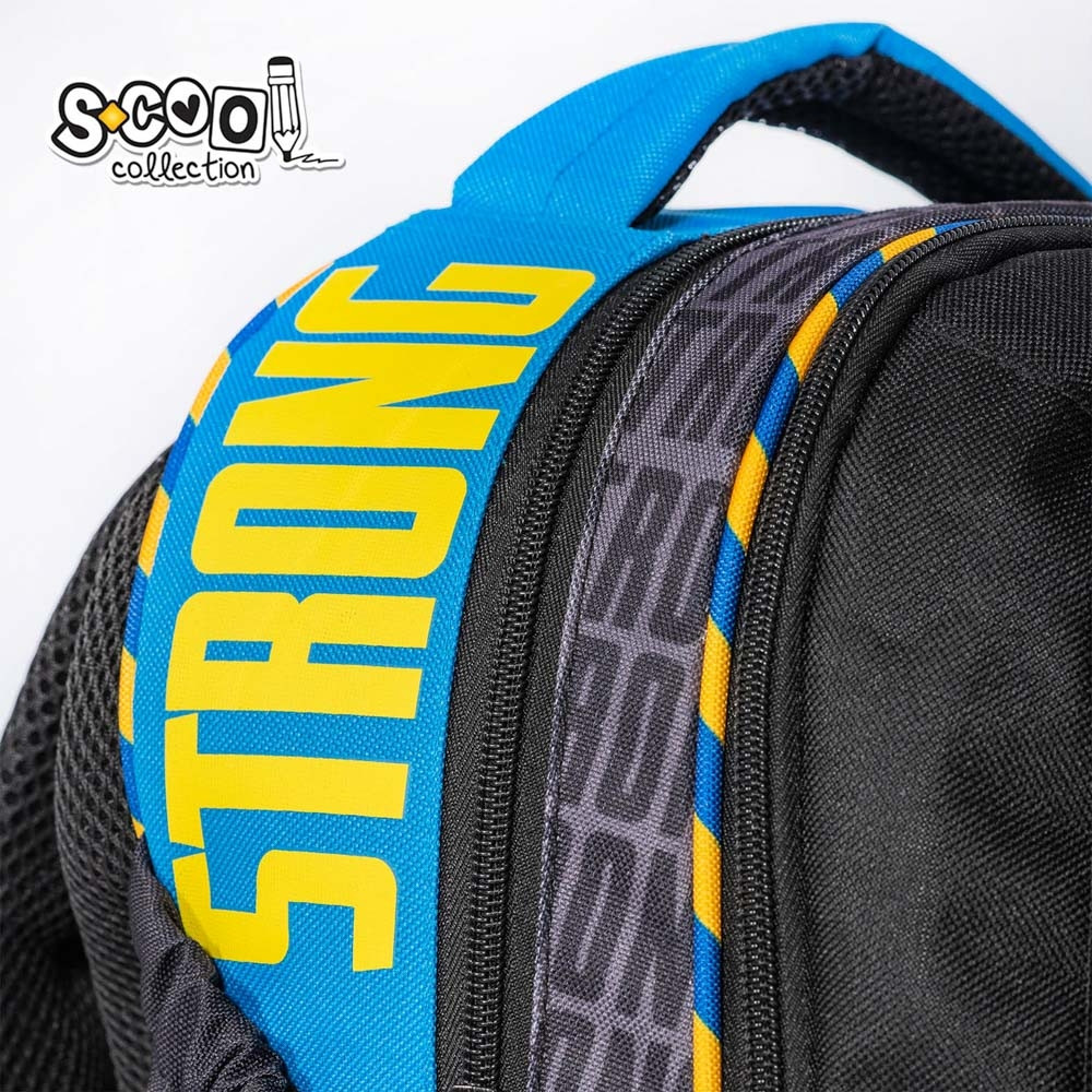 Ghiozdan baieti, POWER, buzunar frontal, compartiment spatios, spate buretat, PVC, poliester, 39 cm - imagine 8