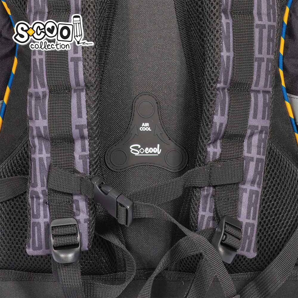 Ghiozdan baieti, POWER, buzunar frontal, compartiment spatios, spate buretat, PVC, poliester, 39 cm - imagine 13