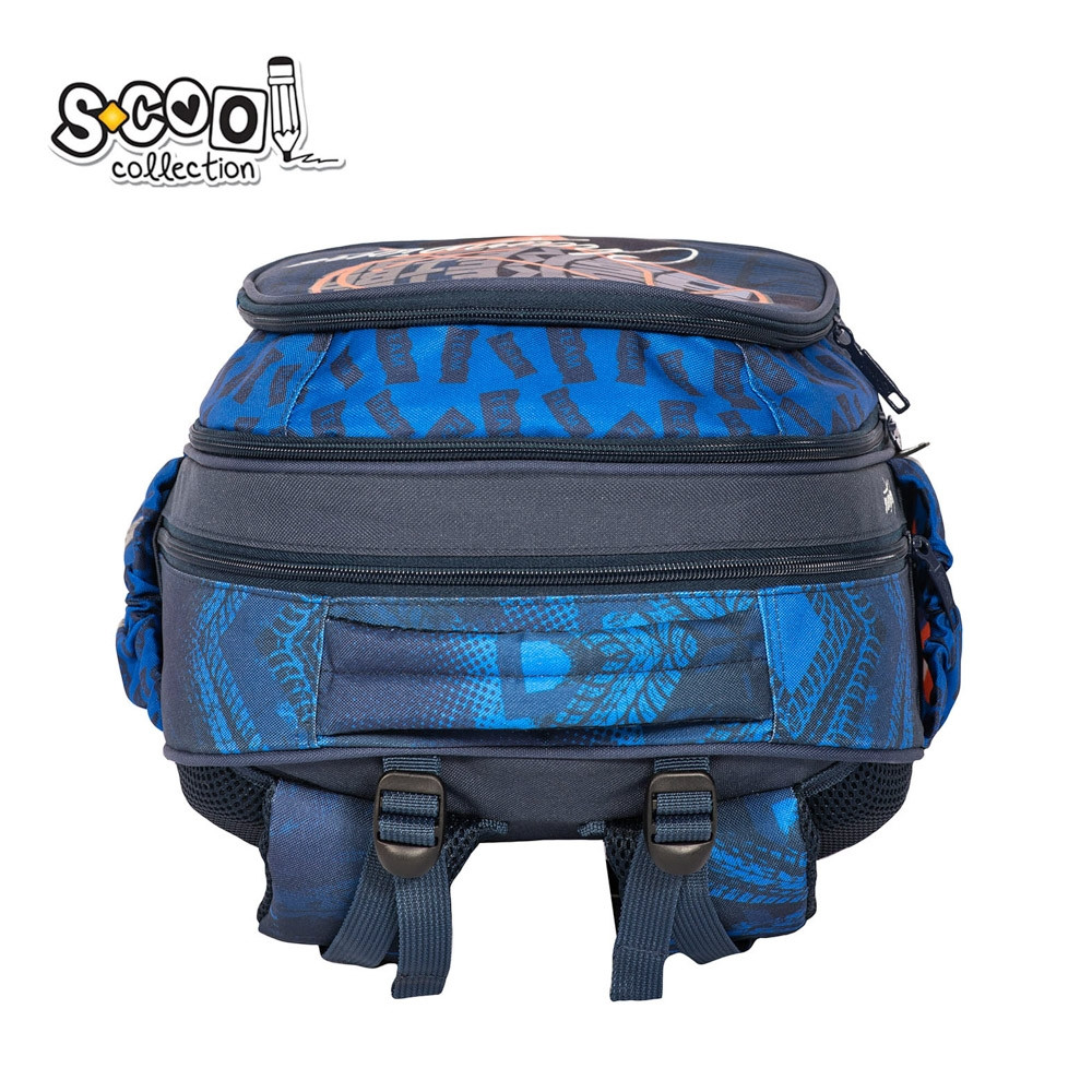 Ghiozdan model BASKETBALL, 3 compartimente, buzunare laterale, maner, 38x39x19.5 cm - imagine 5