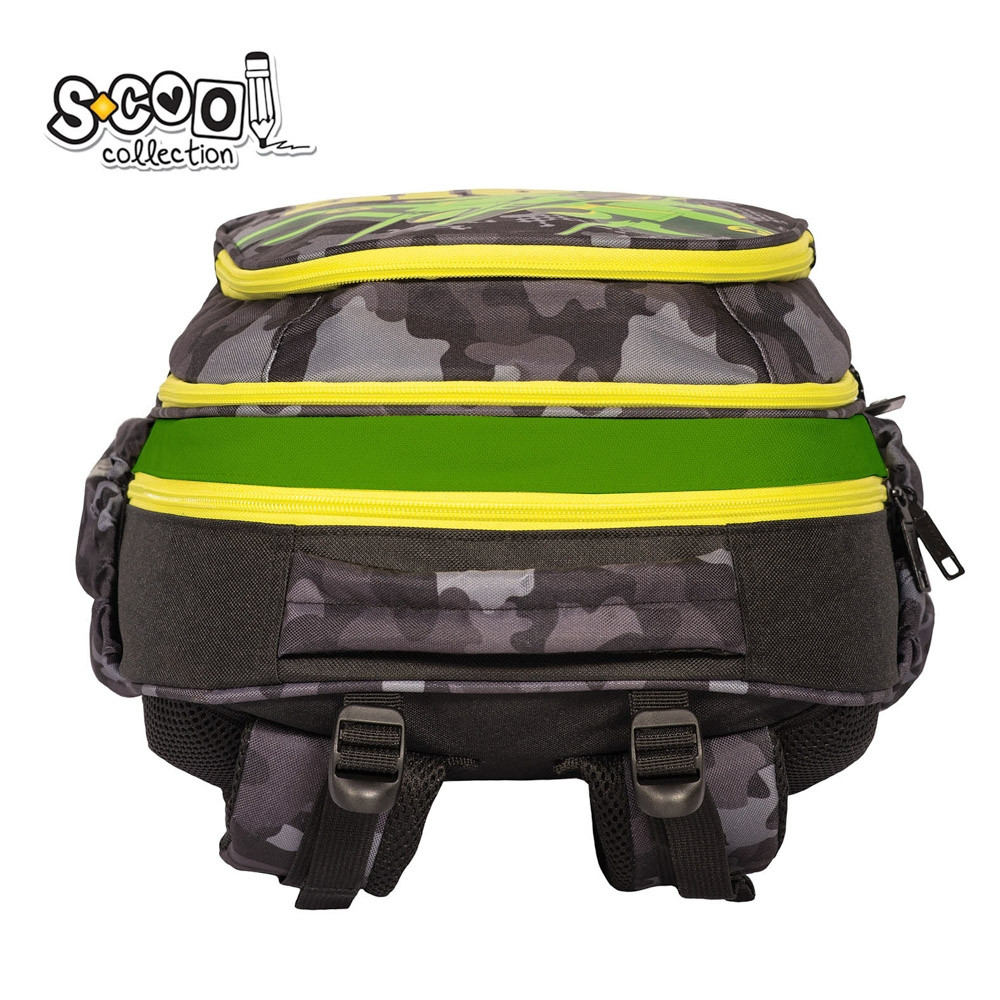 Ghiozdan anatomic AIR FORCE, 3 compartimente, fermoar, baza spuma EVA, 4 picioare, 39 cm - imagine 5