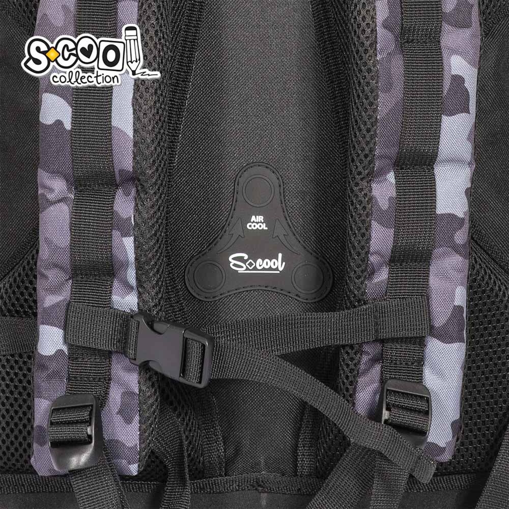 Ghiozdan anatomic AIR FORCE, 3 compartimente, fermoar, baza spuma EVA, 4 picioare, 39 cm - imagine 9