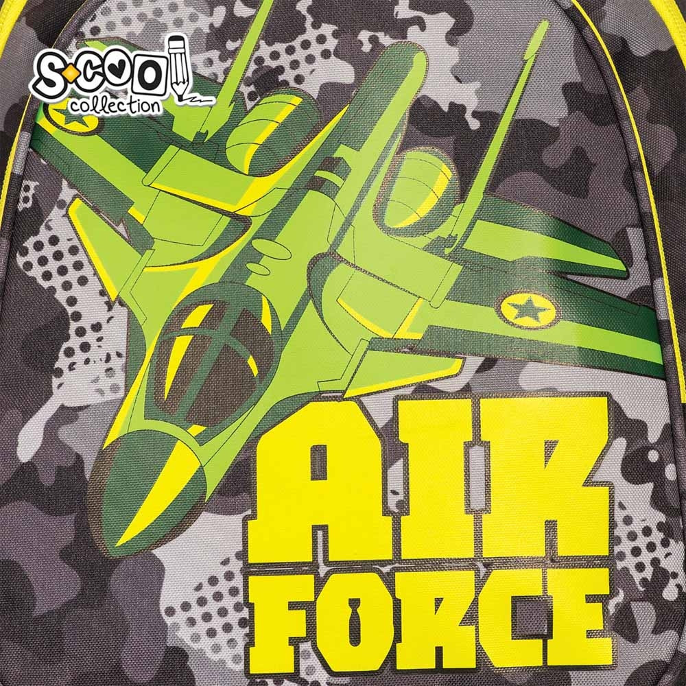 Ghiozdan anatomic AIR FORCE, 3 compartimente, fermoar, baza spuma EVA, 4 picioare, 39 cm - imagine 10