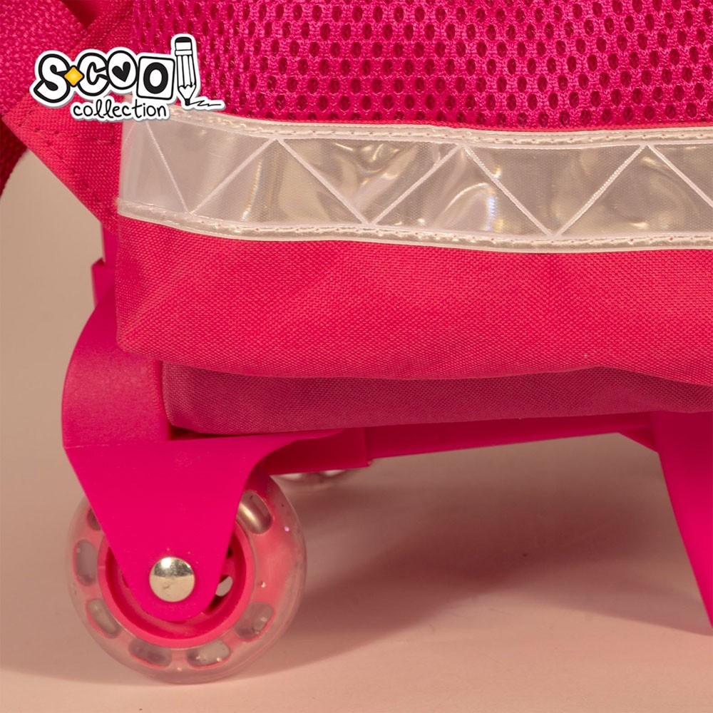 Ghiozdan troller CUTE KITTY, 3 compartimente cu fermoar, 2 roti, 38x29x14 cm - imagine 7