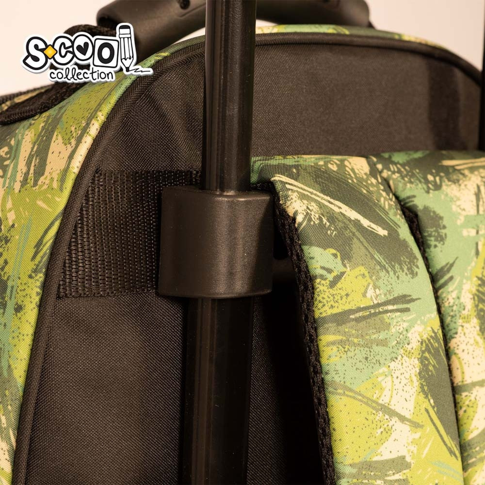 Ghiozdan tip troller, DINO, 6-11 ani, compartimente cu fermoar, buzunare laterale, 2 roti - imagine 9