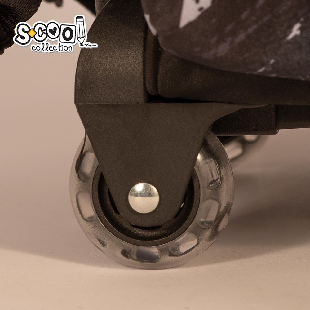 Ghiozdan troller, imprimeu fotbal, 3 compartimente, maner telescopic, 38x29x14 cm - imagine 10