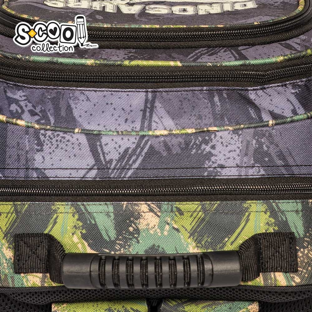 Ghiozdan ergonomic baieti, imprimeu DINO, compartimente cu fermoar, spate anatomic, 40.5x29x13.5 cm - imagine 9