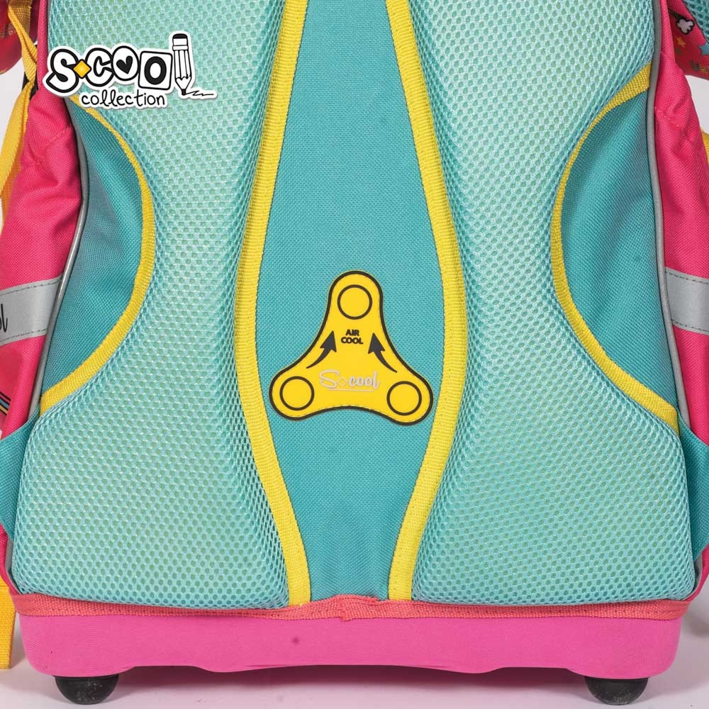 Ghiozdan anatomic, imprimeu multicolor UNICORN, 2 compartimente, bretele buretate, 38x39x19.5 cm - imagine 9