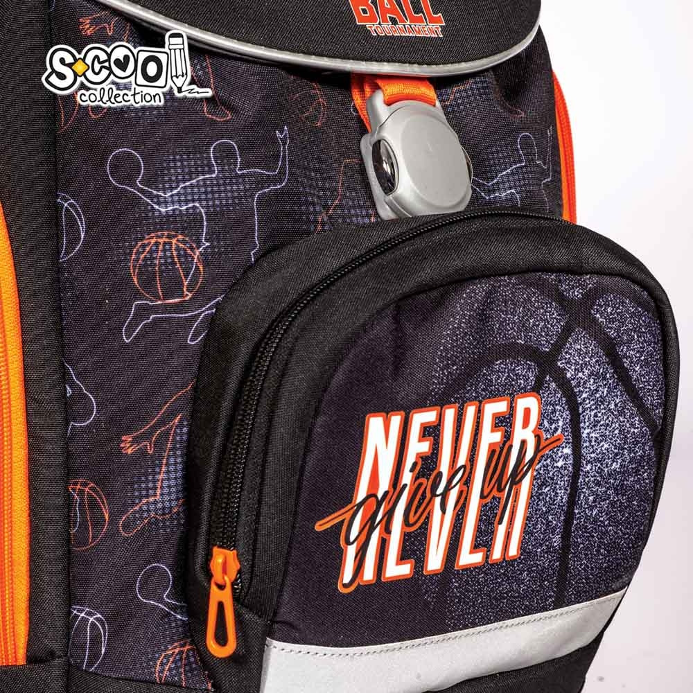 Ghiozdan anatomic NEVER GIVE UP, buzunar frontal termoizolant, catarama transversala, baza EVA, 6-11 ani - imagine 5