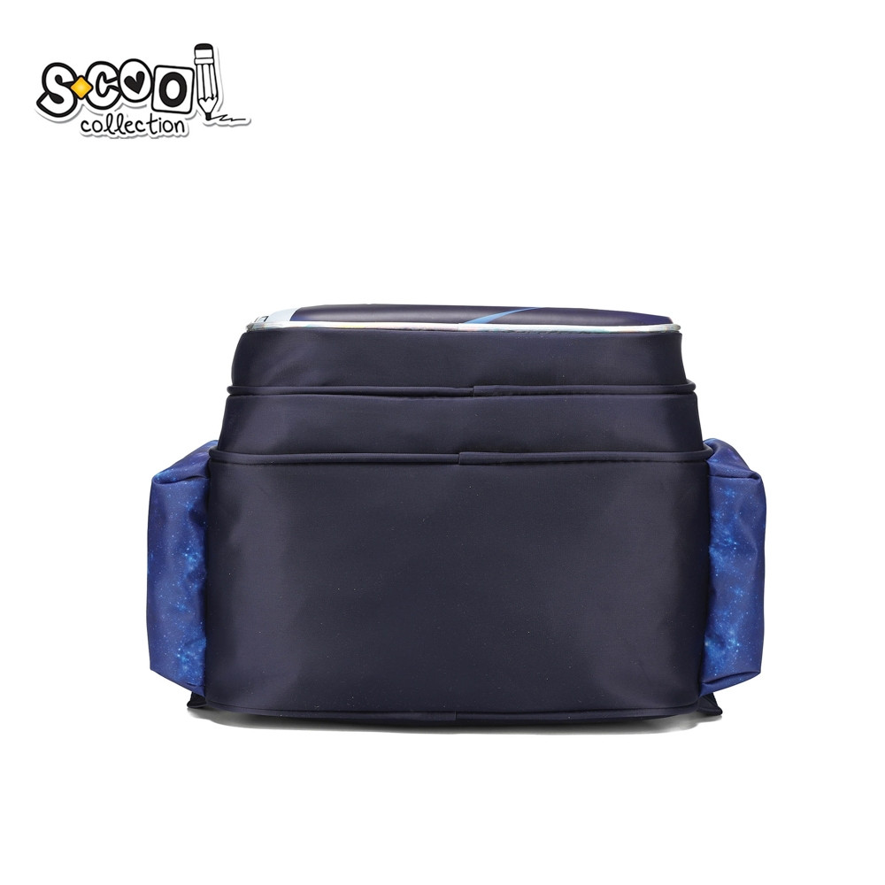 Ghiozdan 3D cu doua compartimente, model SPACE, spate si bretele buretate, albastru, 31x24x41 cm - imagine 5