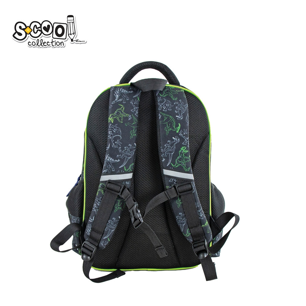 Ghiozdan 3D cu model dinozauri, compartiment principal cu doua separatoare, buzunare laterale, 38x35x20 cm - imagine 4