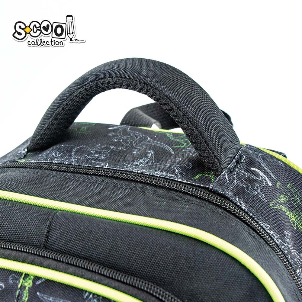 Ghiozdan 3D cu model dinozauri, compartiment principal cu doua separatoare, buzunare laterale, 38x35x20 cm - imagine 6