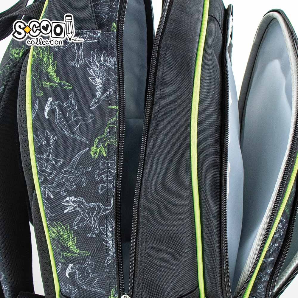 Ghiozdan 3D cu model dinozauri, compartiment principal cu doua separatoare, buzunare laterale, 38x35x20 cm - imagine 11