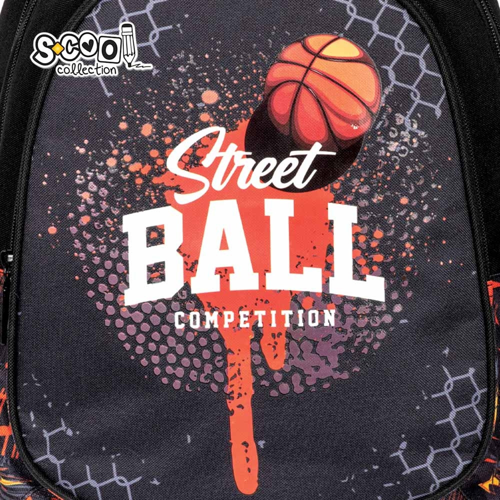 Ghiozdan baieti, desgin modern, STREET BALL, 39 cm, buzunare laterale, baza EVA, picioare - imagine 5