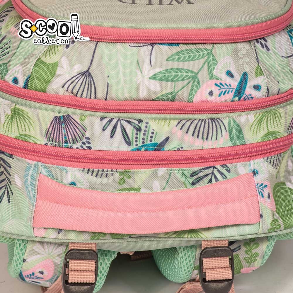 Ghiozdan anatomic pentru fete, 24L, 2 compartimente cu fermoar, maner rezistent, motiv WILD ADVENTURE - imagine 4