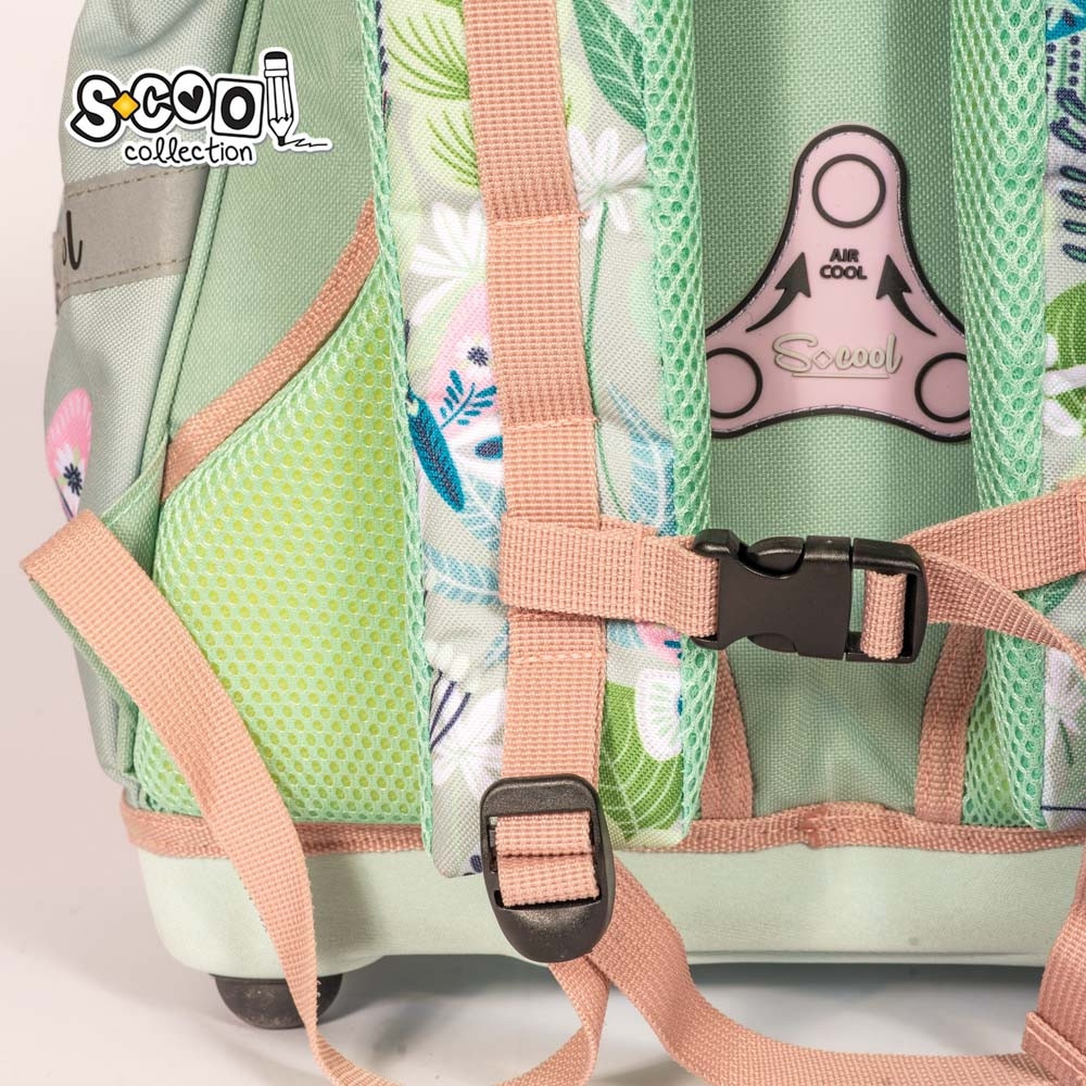 Ghiozdan anatomic pentru fete, 24L, 2 compartimente cu fermoar, maner rezistent, motiv WILD ADVENTURE - imagine 8