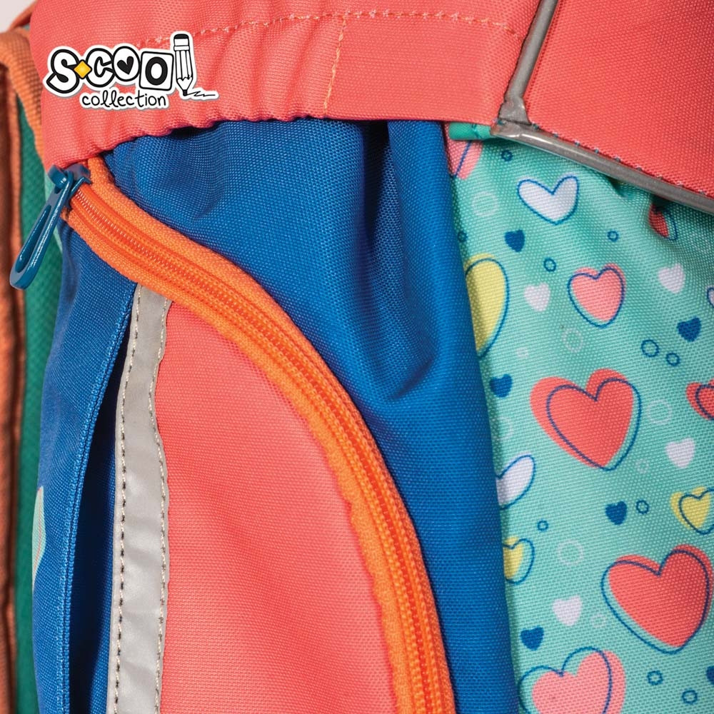 Ghiozdan anatomic cu motiv DREAM, multicolor, buzunar frontal termoizolat, curea fixare talie, 3 picioare - imagine 5