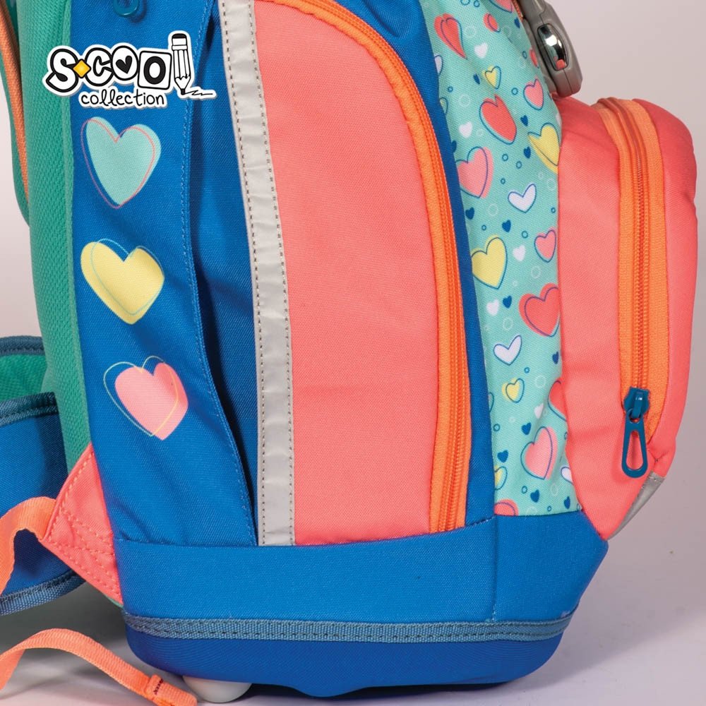 Ghiozdan anatomic cu motiv DREAM, multicolor, buzunar frontal termoizolat, curea fixare talie, 3 picioare - imagine 7