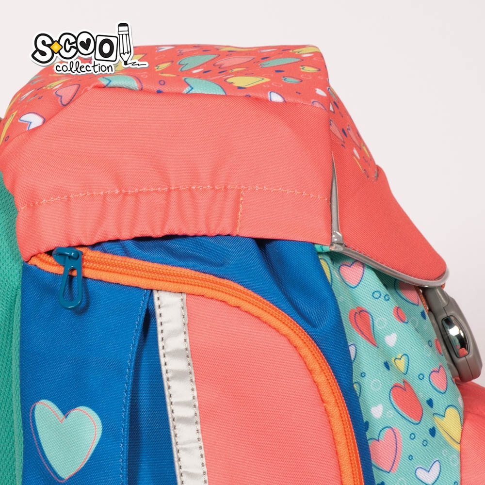 Ghiozdan anatomic cu motiv DREAM, multicolor, buzunar frontal termoizolat, curea fixare talie, 3 picioare - imagine 8