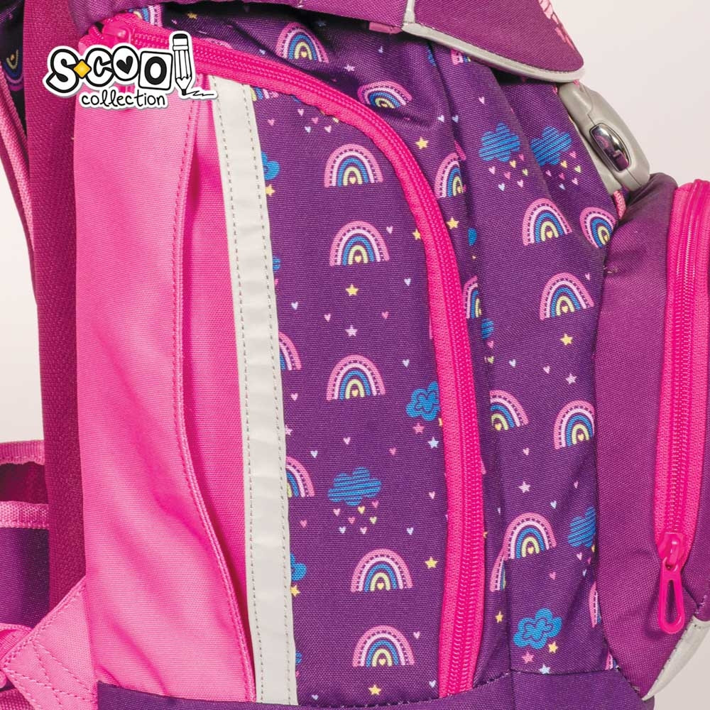 Ghiozdan ergonomic FOLLOW YOUR DREAMS, 6-11 ani, bretele ajustabile, buzunar frontal, poliester 600D - imagine 5