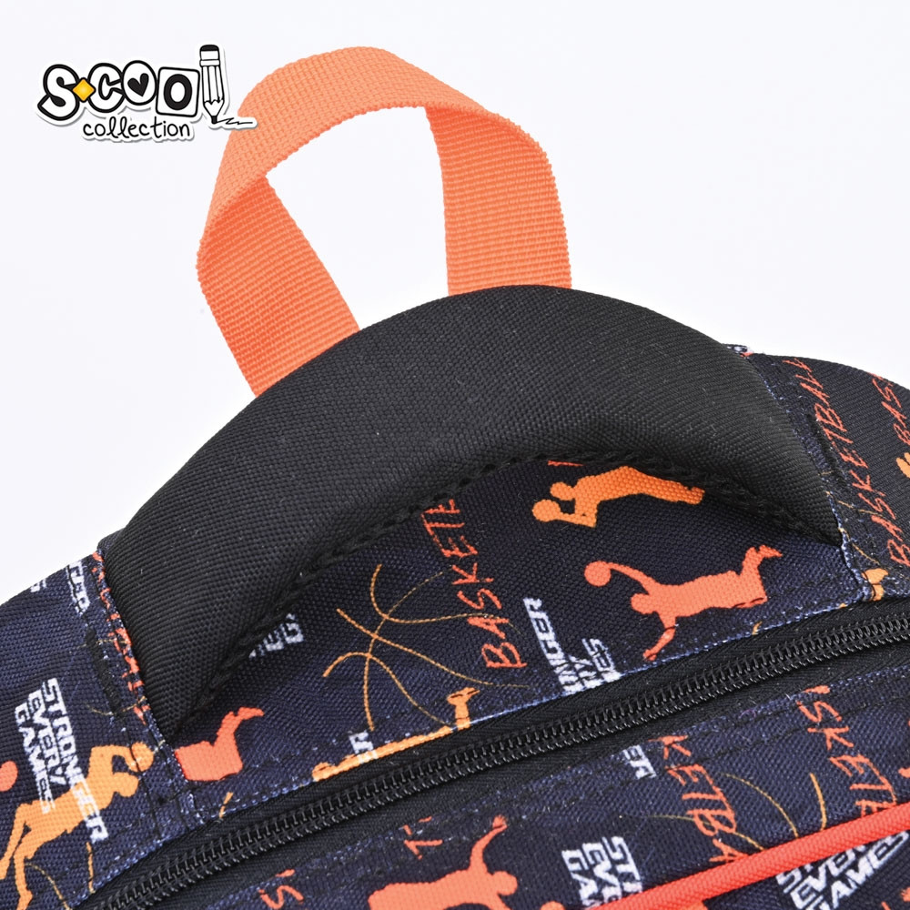 Ghiozdan 3D BASKETBALL, pentru baieti 6-11 ani, compartiment cu 2 buzunare, bucla pentru agatare, 28L - imagine 6