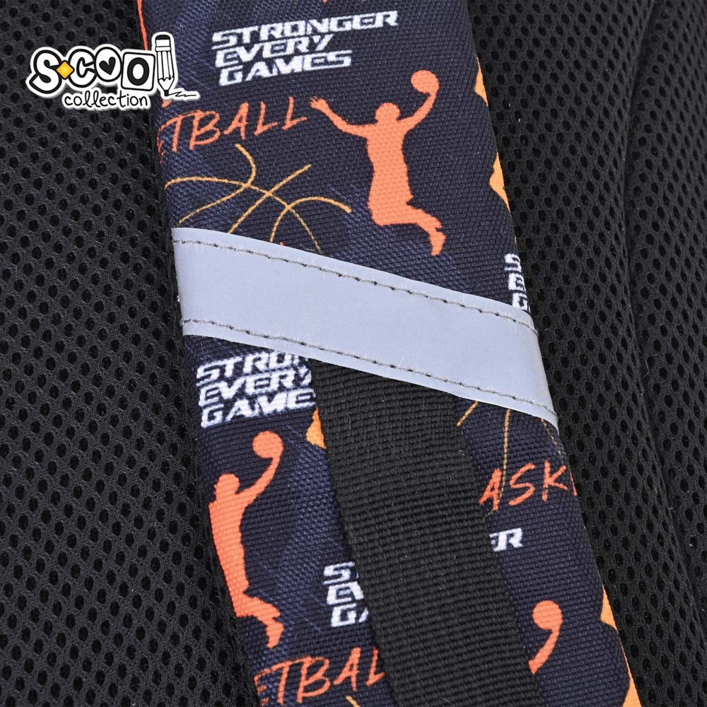 Ghiozdan 3D BASKETBALL, pentru baieti 6-11 ani, compartiment cu 2 buzunare, bucla pentru agatare, 28L - imagine 7