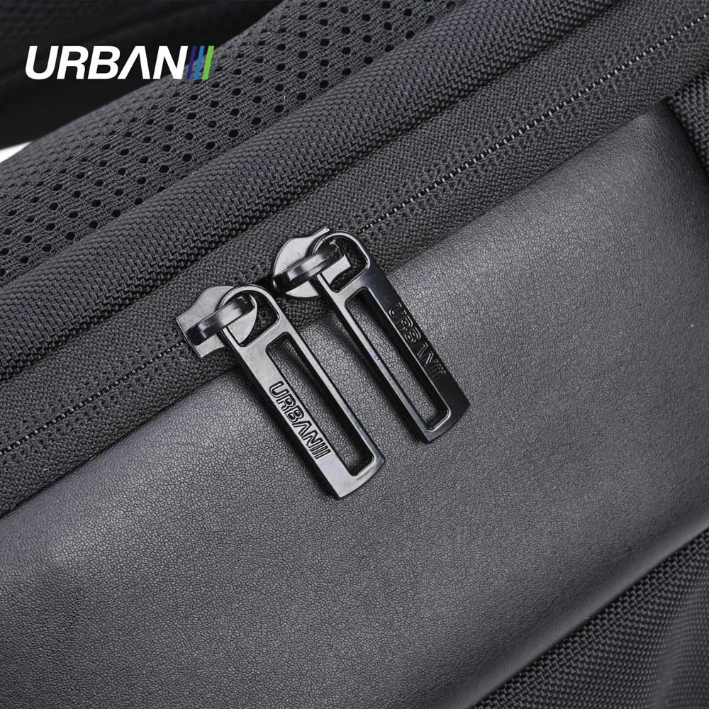 Ghiozdan URBAN BULLET, compartiment laptop, bucla agatare, buzunare accesorii, cablu USB, 46x35x15 cm - imagine 6