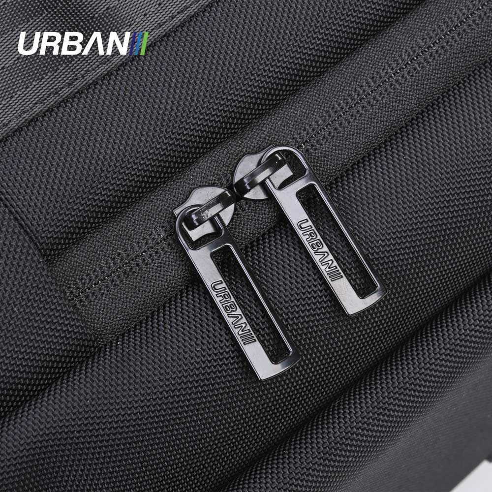 Ghiozdan URBAN BLACK cu 2 compartimente, buzunar tableta, baza impermeabila, maner, 43x29x12 cm - imagine 6