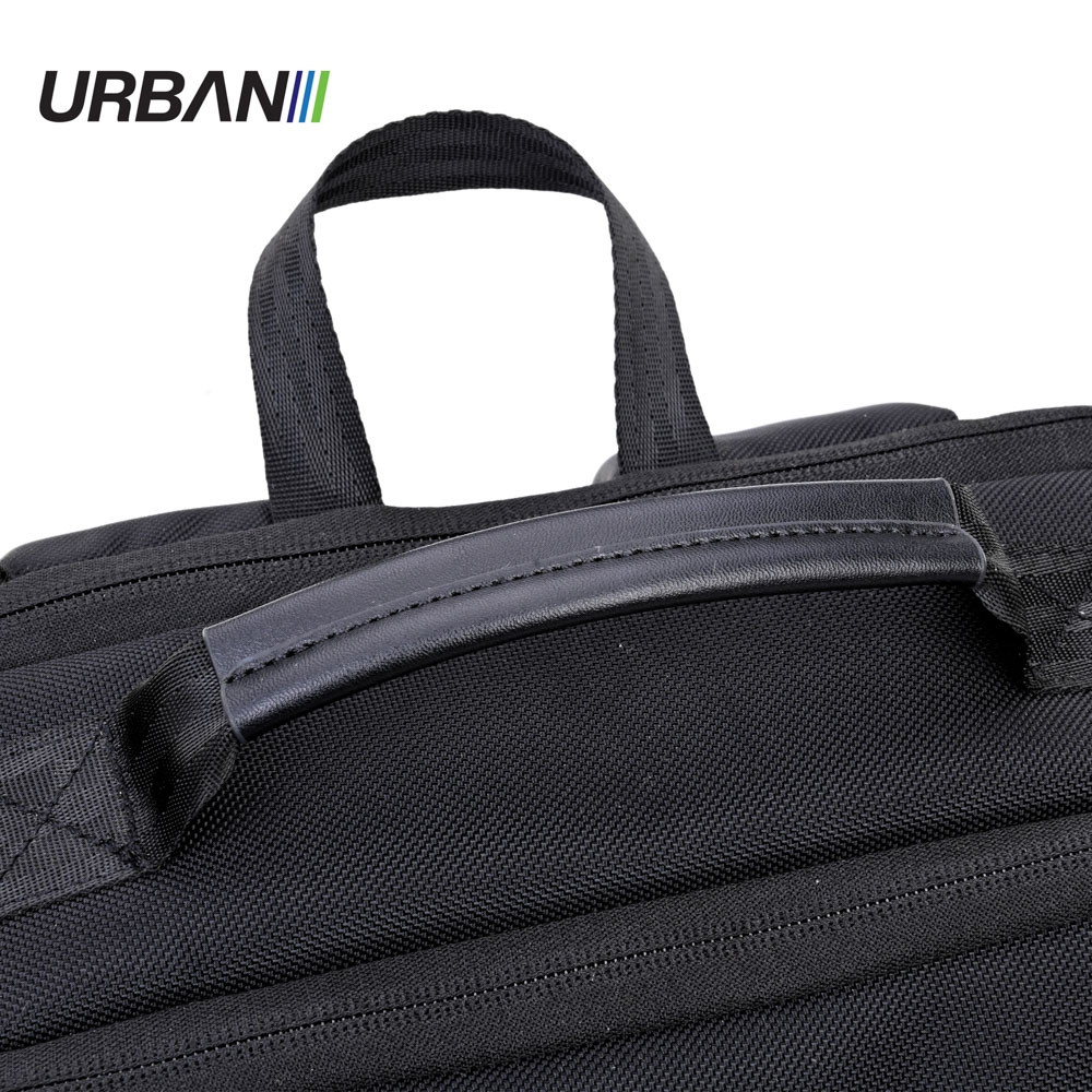 Ghiozdan URBAN BLACK cu 2 compartimente, buzunar tableta, baza impermeabila, maner, 43x29x12 cm - imagine 7
