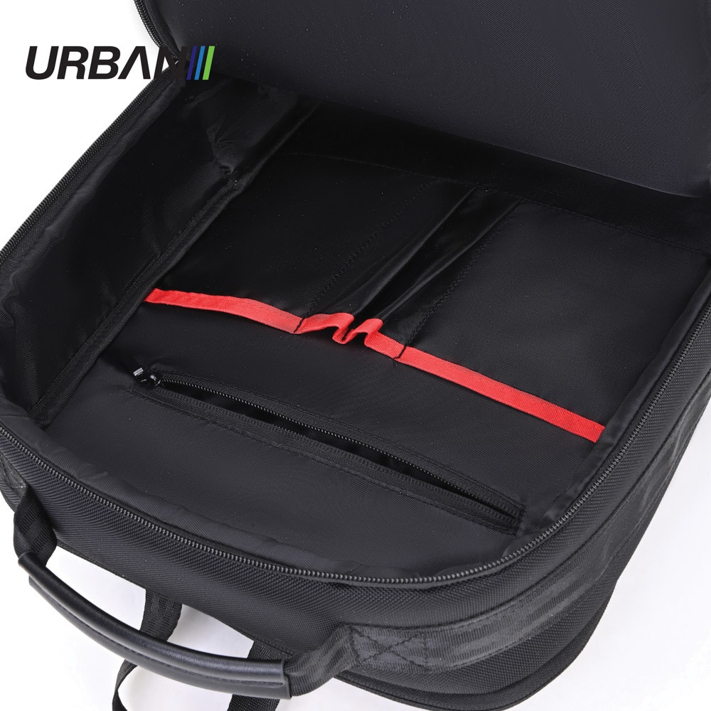 Ghiozdan URBAN BLACK cu 2 compartimente, buzunar tableta, baza impermeabila, maner, 43x29x12 cm - imagine 8