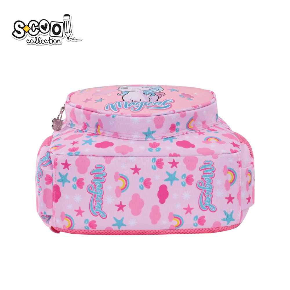 Ghiozdan de gradinita MAGICAL, compartiment captusit, cursoare cu pandantive, 3-5 ani, 30x24x9 cm, roz - imagine 4