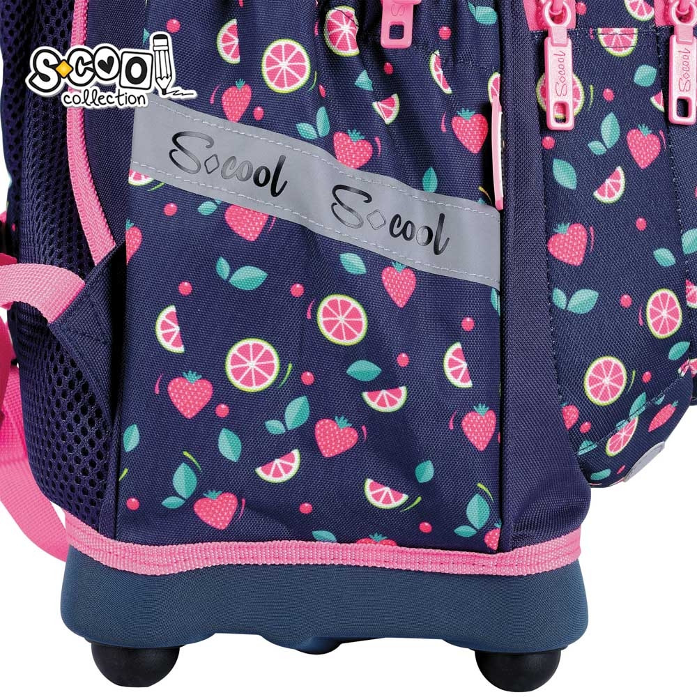 Ghiozdan ergonomic, spate anatomic buretat, 2 compartimente, imprimeu multicolor - imagine 6