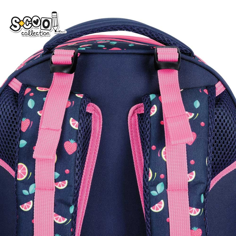 Ghiozdan ergonomic, spate anatomic buretat, 2 compartimente, imprimeu multicolor - imagine 7