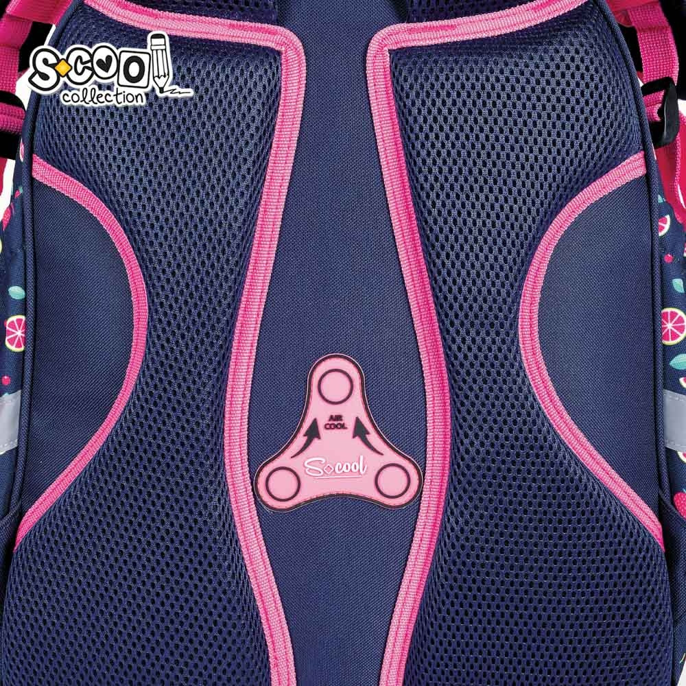 Ghiozdan ergonomic, spate anatomic buretat, 2 compartimente, imprimeu multicolor - imagine 8