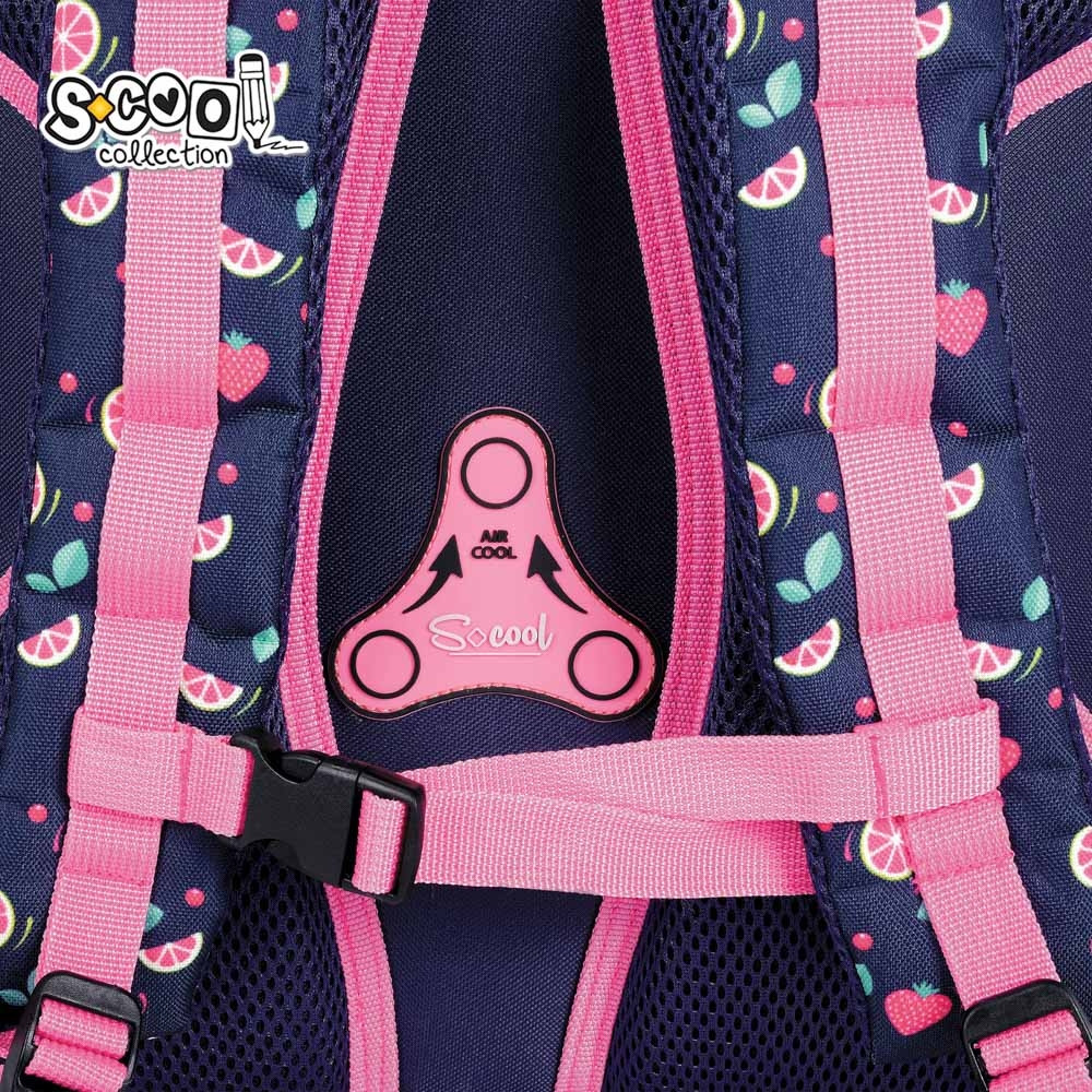 Ghiozdan ergonomic, spate anatomic buretat, 2 compartimente, imprimeu multicolor - imagine 9