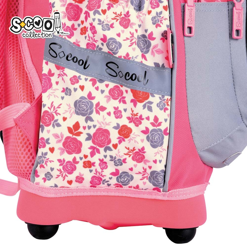 Ghiozdan ergonomic, 2 compartimente, 1 buzunar, model floral, 39x33x18 cm - imagine 6