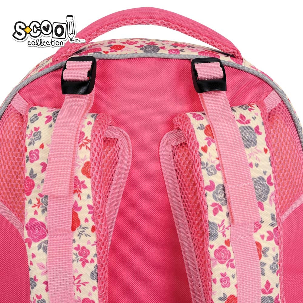 Ghiozdan ergonomic, 2 compartimente, 1 buzunar, model floral, 39x33x18 cm - imagine 7