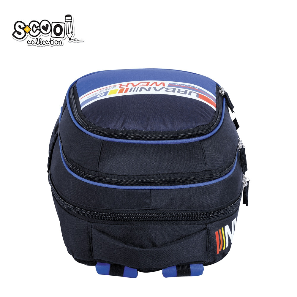 Ghiozdan anatomic URBAN WEAR, 2 compartimente cu fermoar, copii gimnaziu - imagine 5