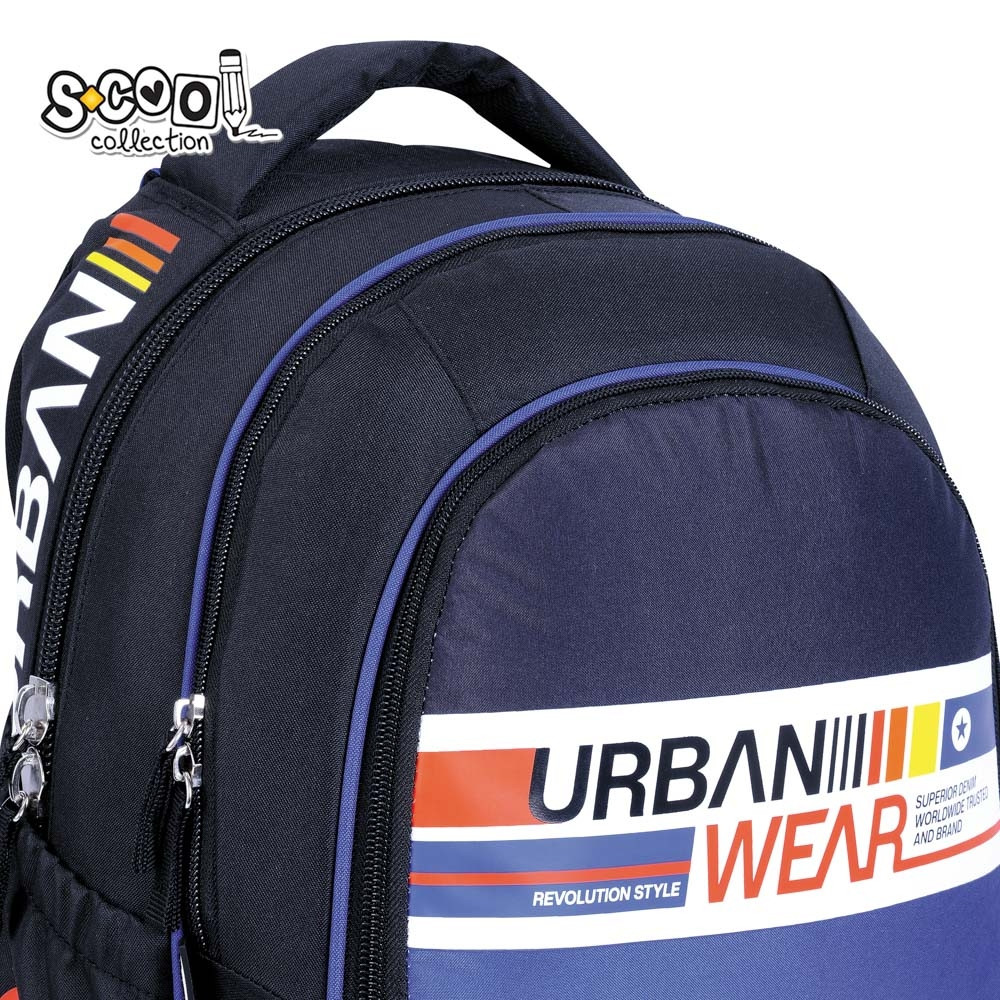Ghiozdan anatomic URBAN WEAR, 2 compartimente cu fermoar, copii gimnaziu - imagine 6
