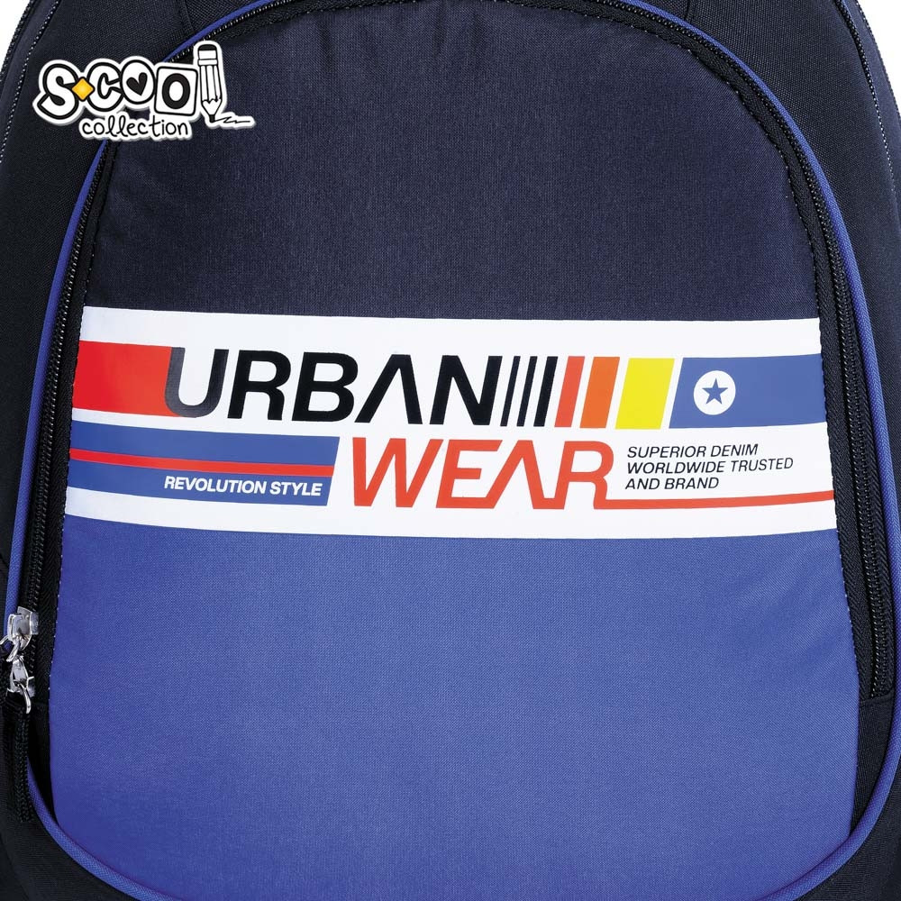 Ghiozdan anatomic URBAN WEAR, 2 compartimente cu fermoar, copii gimnaziu - imagine 7